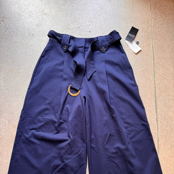 Lauren Ralph Lauren Cropped Pleated Wide Leg Trousers  Sz MEDIUM With Bel… - Picture 7 of 16